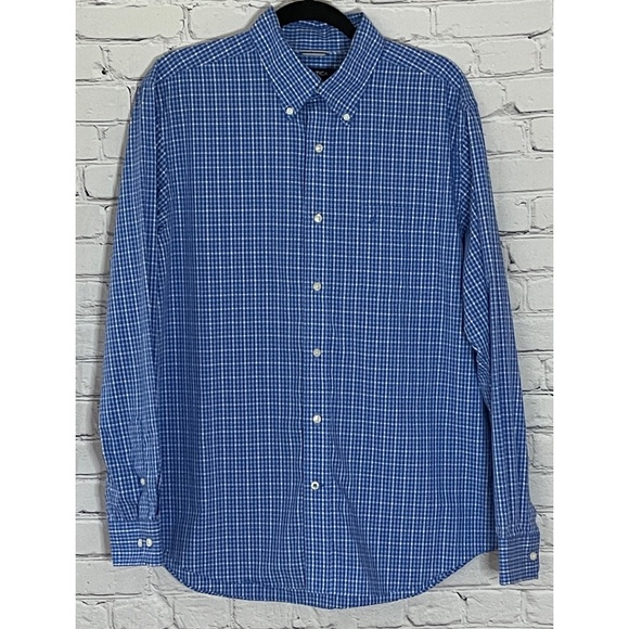 Nautica Men’s Blue Checkered Dress Shirt (Size L) - Picture 1 of 8